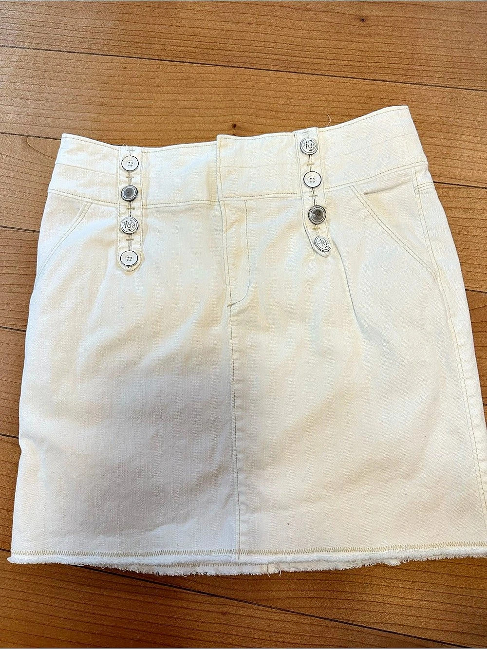 tai Mini Denim Skirt in White Size 8